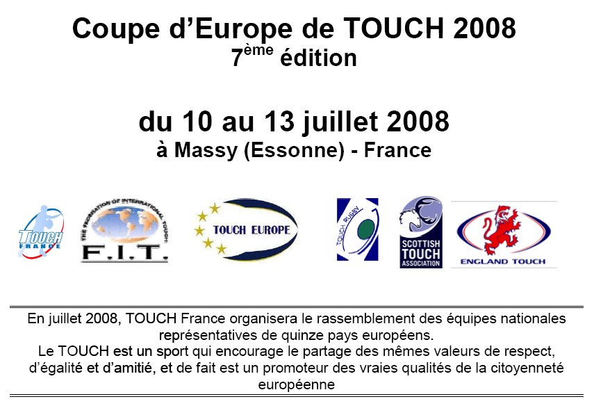 EURO 2008 - Championnat d'Europe de Touch